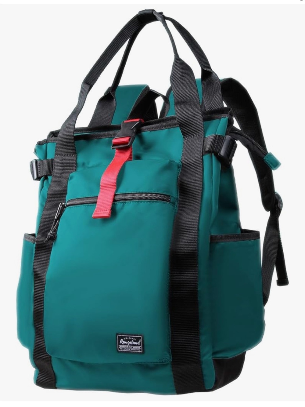 NWT Rangeland Multi-Pocket Backpack Tote with Black Straps